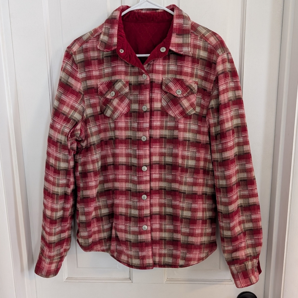 Guide Series Women's‎ Reversible Chore Coat SMALL Plaid Quilted Barn Outdoor